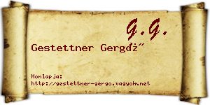 Gestettner Gergő névjegykártya